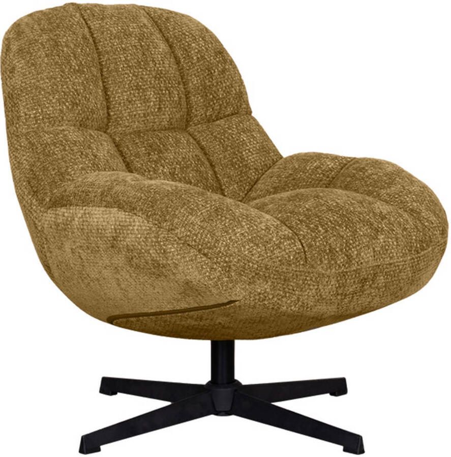 LABEL51 Huxley Fauteuil Geel Velvet One Size Normale eetkamerstoel - Foto 4