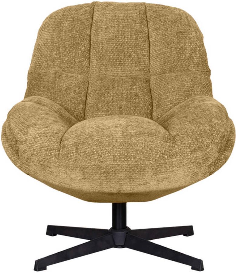 LABEL51 Huxley Fauteuil Geel Velvet One Size Draaibaar - Foto 3