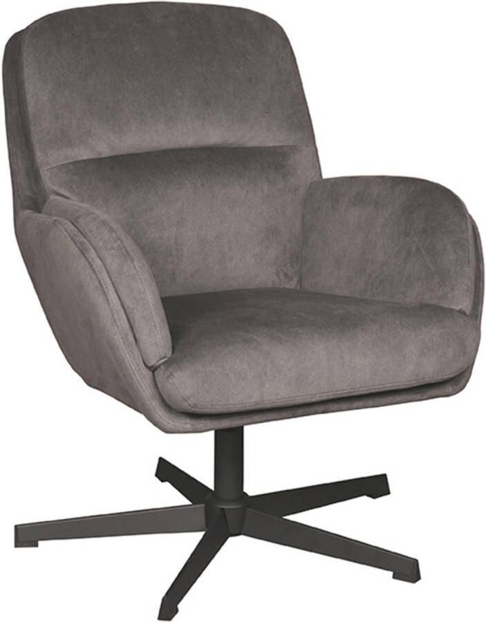 LABEL51 Moss Fauteuil GRIJS Velvet One Size Draaibaar Met Armleuning - Foto 2