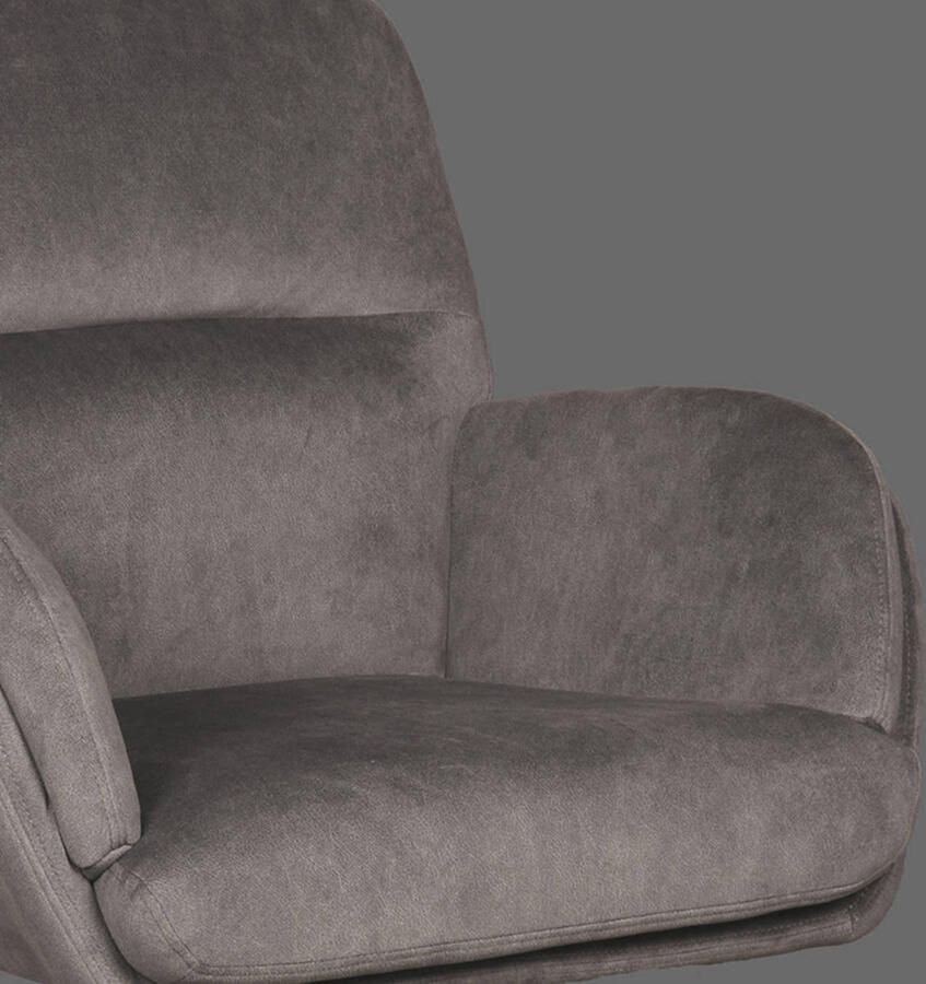 LABEL51 Moss Fauteuil GRIJS Velvet One Size Draaibaar Met Armleuning - Foto 3