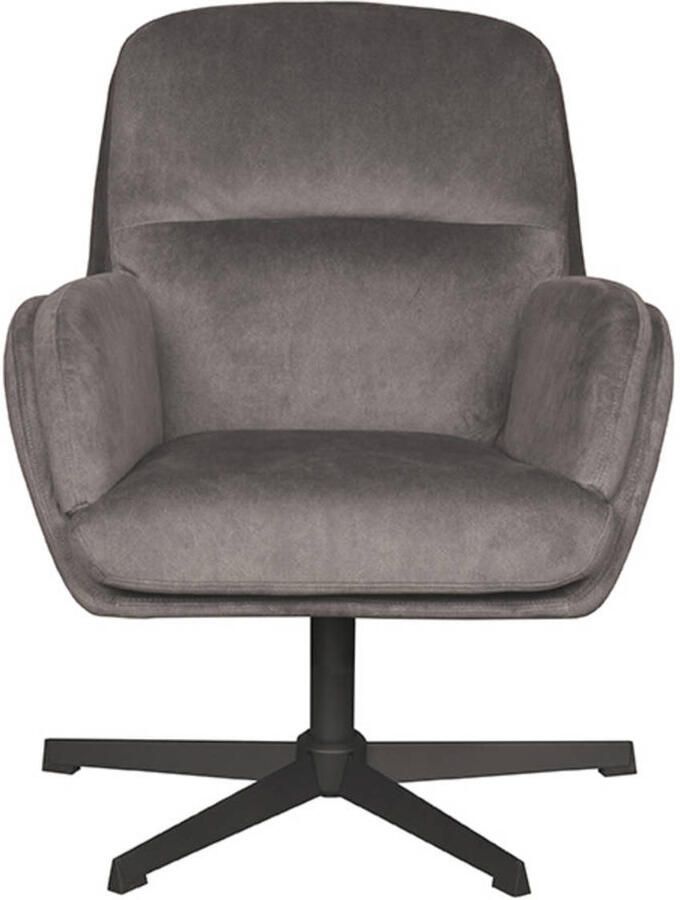LABEL51 Moss Fauteuil GRIJS Velvet One Size Draaibaar Met Armleuning - Foto 4
