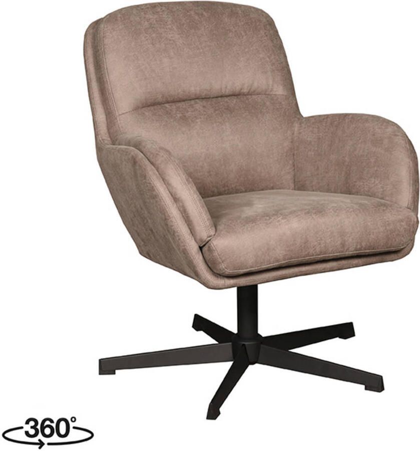 LABEL51 Moss Fauteuil Bruin Stof One Size Draaibaar Met Armleuning