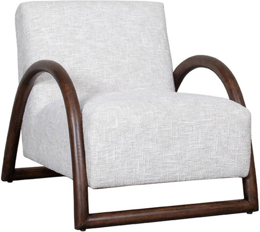 LABEL51 Viggo Fauteuil Naturel Stof Walnoot onderstel Met Armleuning - Foto 2