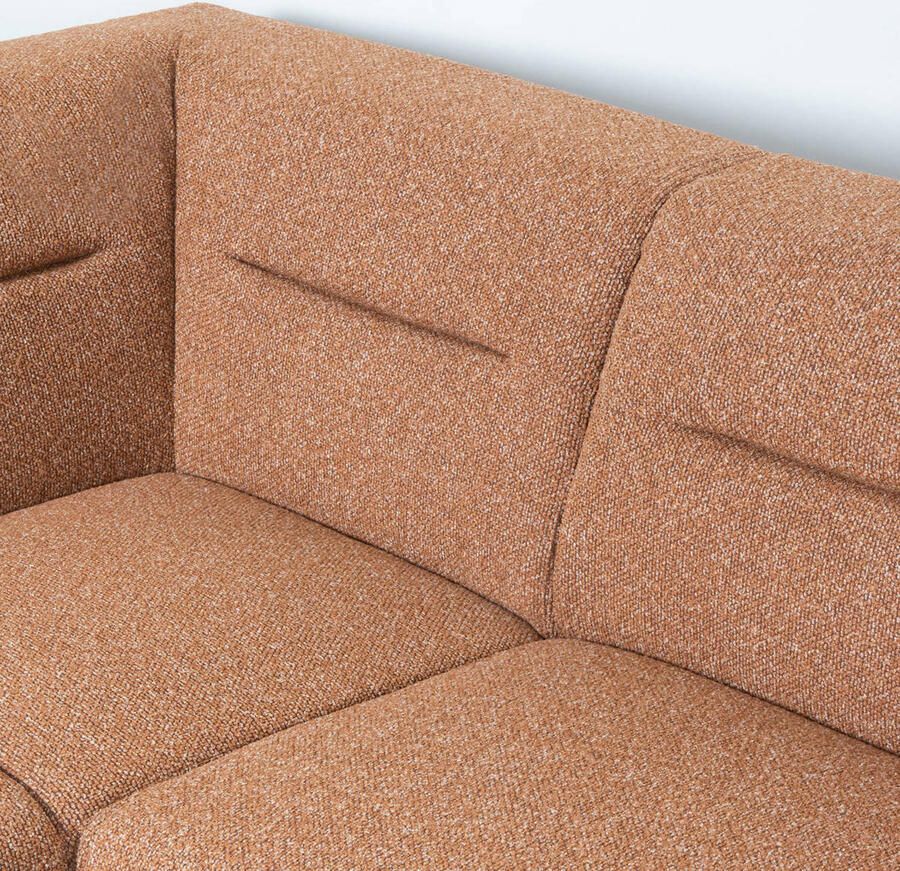 LABEL51 Bolzano Hoekbank Oranje Stof Links Met Armleuning - Foto 3