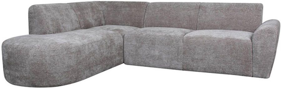 LABEL51 Espen Hoekbank Grijs Velvet Links Met Armleuning - Foto 3