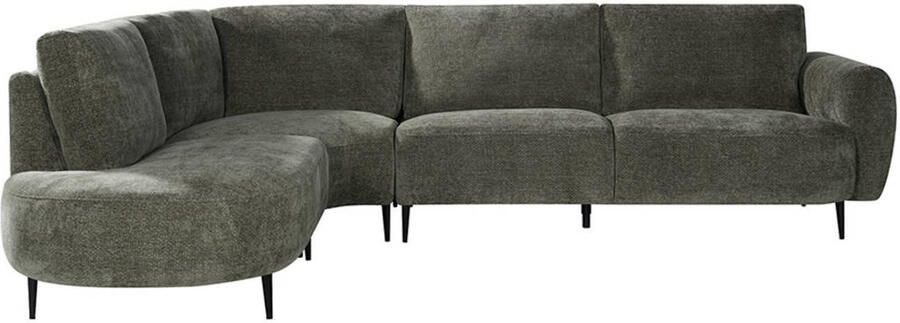 LABEL51 Milano Hoekbank Groen Velvet Links Met Armleuning - Foto 3