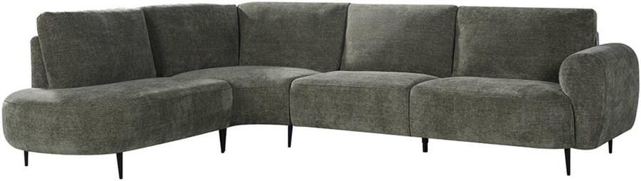 LABEL51 Milano Hoekbank Groen Velvet Links Met Armleuning - Foto 2