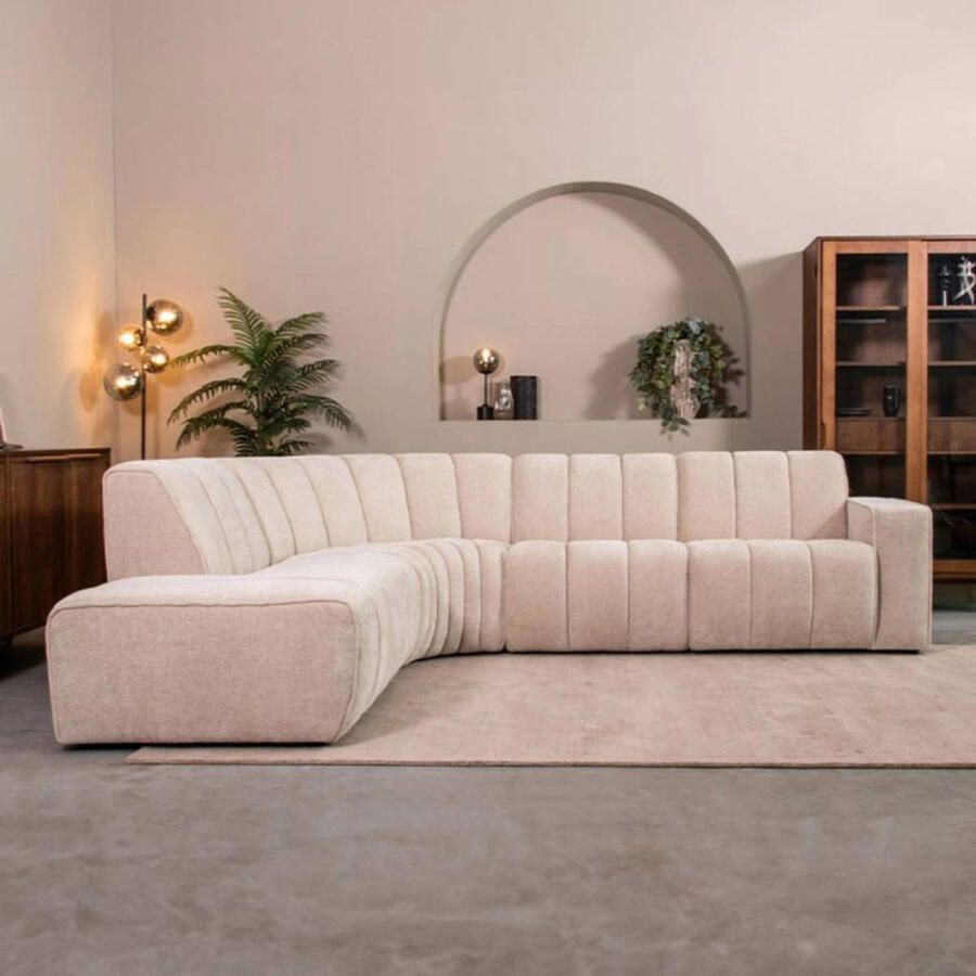 LABEL51 Vitoro Hoekbank Naturel Velvet Links Met Armleuning