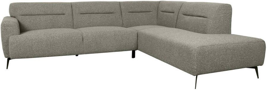 LABEL51 Bolzano Hoekbank Grijs Stof Rechts Met Armleuning