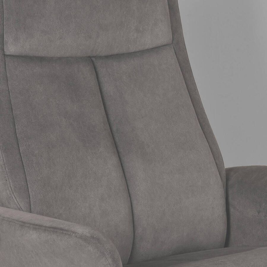 LABEL51 I_Bergen Fauteuil GRIJS Velvet Incl. Hocker Draaibaar Met Armleuning - Foto 3