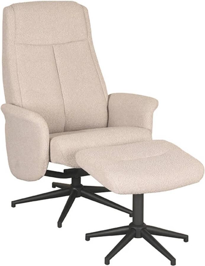 LABEL51 I_Bergen Fauteuil NATUREL Stof Incl. Hocker Draaibaar Met Armleuning - Foto 3