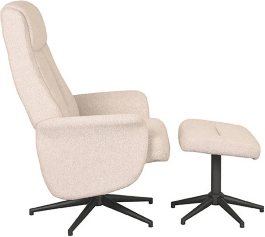 LABEL51 I_Bergen Fauteuil NATUREL Stof Incl. Hocker Draaibaar Met Armleuning - Foto 4