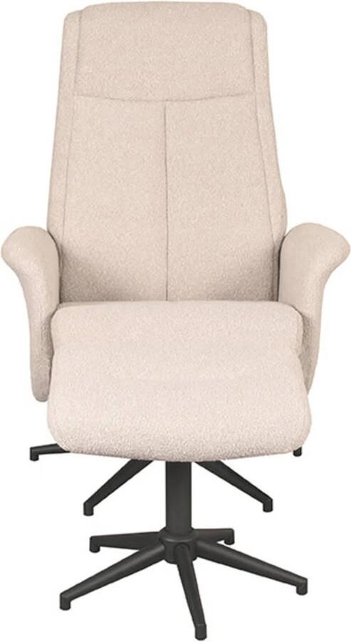 LABEL51 I_Bergen Fauteuil NATUREL Stof Incl. Hocker Draaibaar Met Armleuning - Foto 5