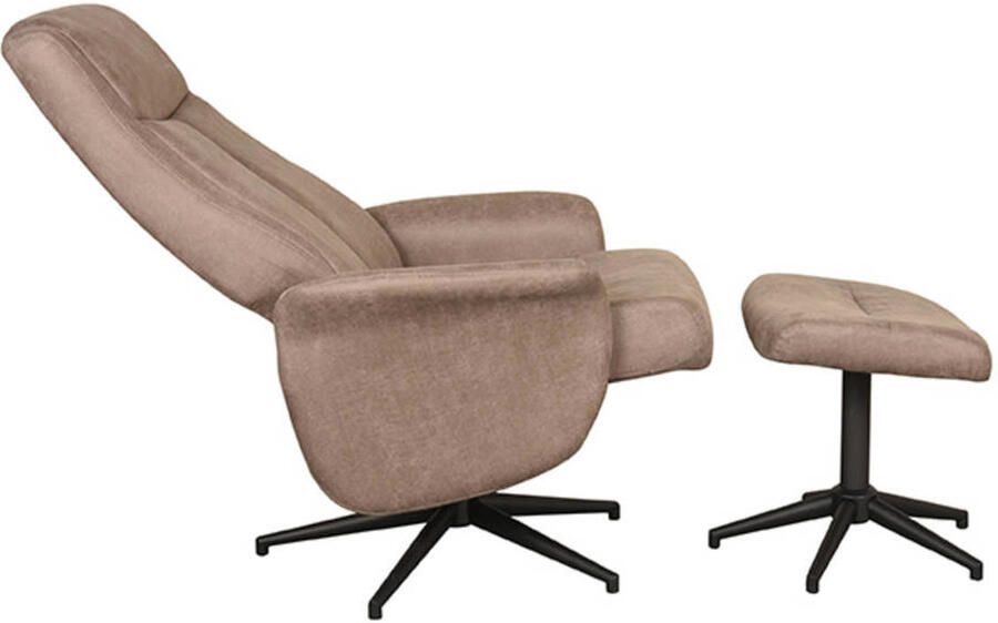 LABEL51 I_Bergen Fauteuil BRUIN Stof Incl. Hocker Draaibaar Met Armleuning - Foto 5