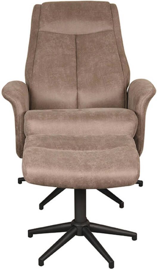LABEL51 I_Bergen Fauteuil BRUIN Stof Incl. Hocker Draaibaar Met Armleuning - Foto 6