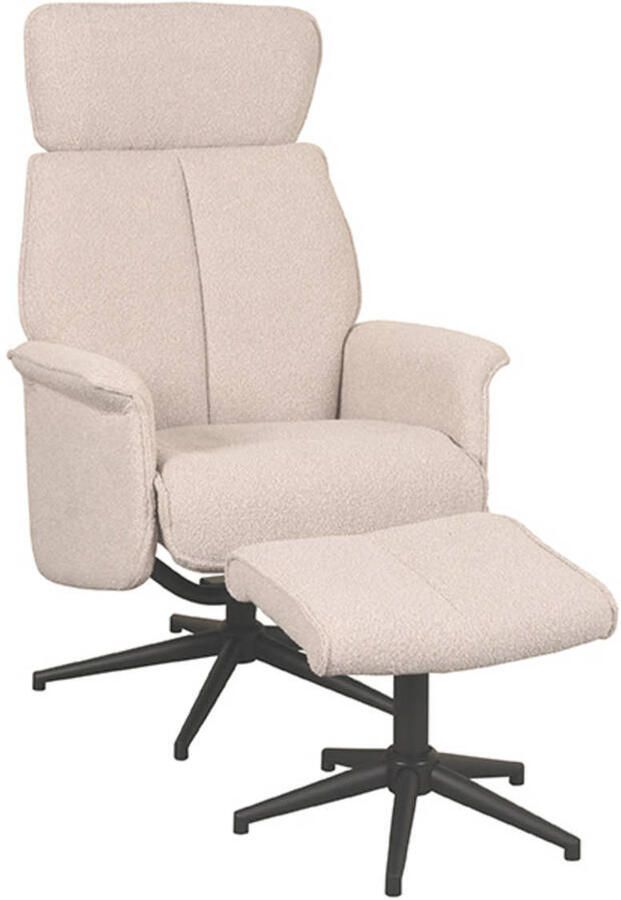 LABEL51 Verdal Fauteuil Naturel Stof Incl. Hocker Draaibaar Met Armleuning - Foto 4