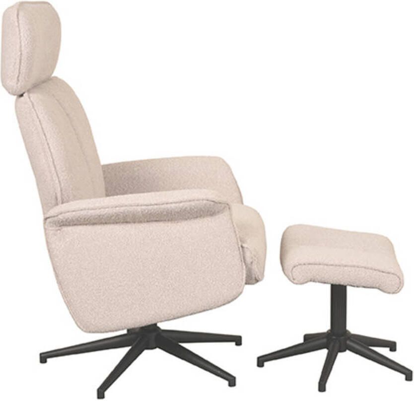 LABEL51 Verdal Fauteuil Naturel Stof Incl. Hocker Draaibaar Met Armleuning - Foto 2