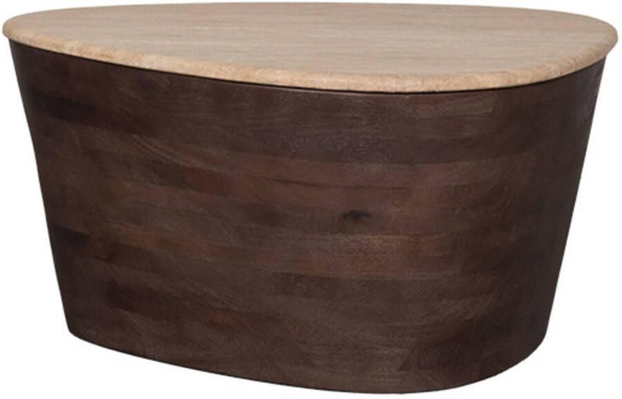 LABEL51 Salontafel Ravi Travertin Espresso 70cm - Foto 3