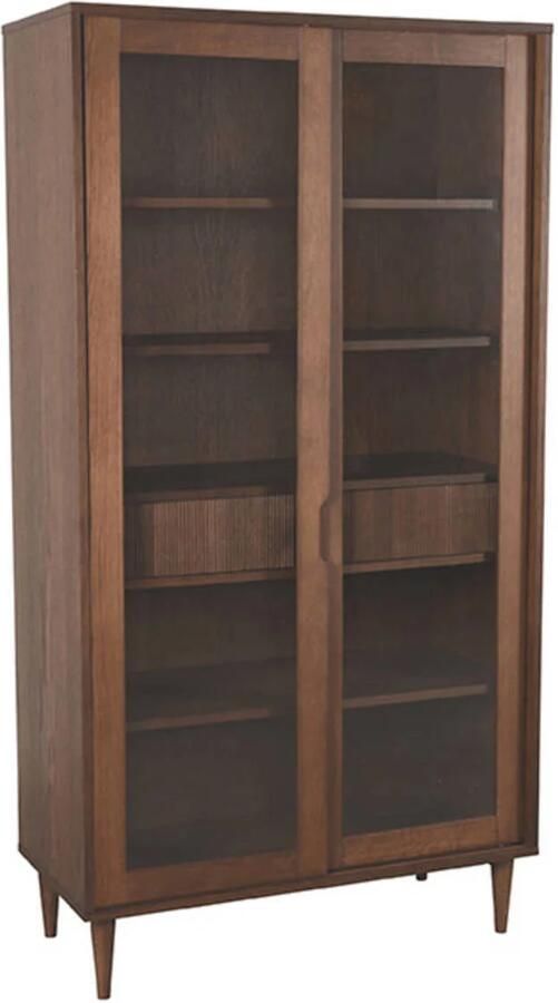 LABEL51 Jule Vitrinekasten Bruin Eiken One Size - Foto 3