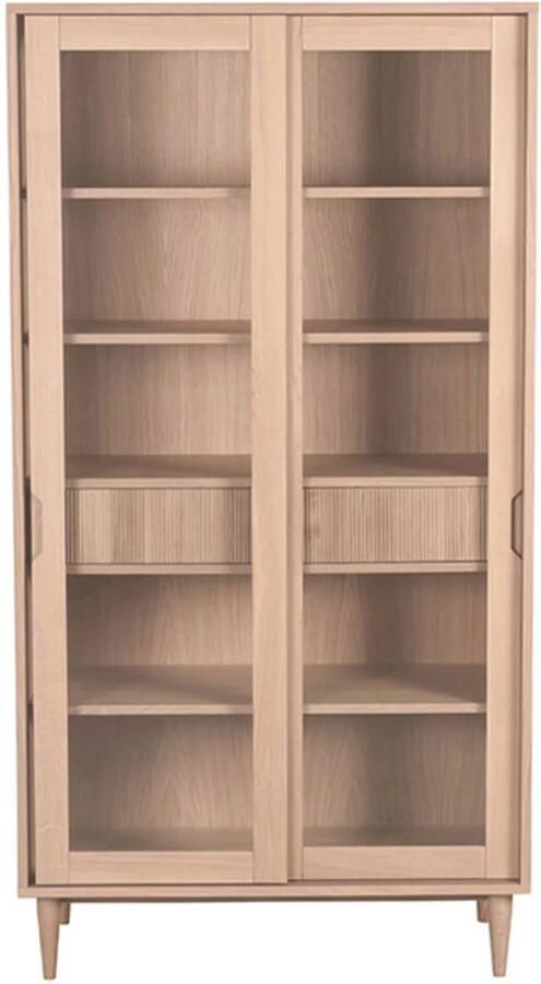 LABEL51 Vitrinekast Jule Naturel Eikenhout 100x180cm