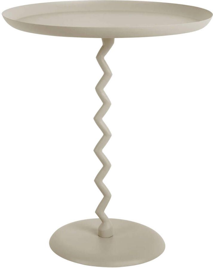 Leitmotiv Bijzettafel Zig Zag Warmgrijs Ø44cm Scandinavisch - Foto 3