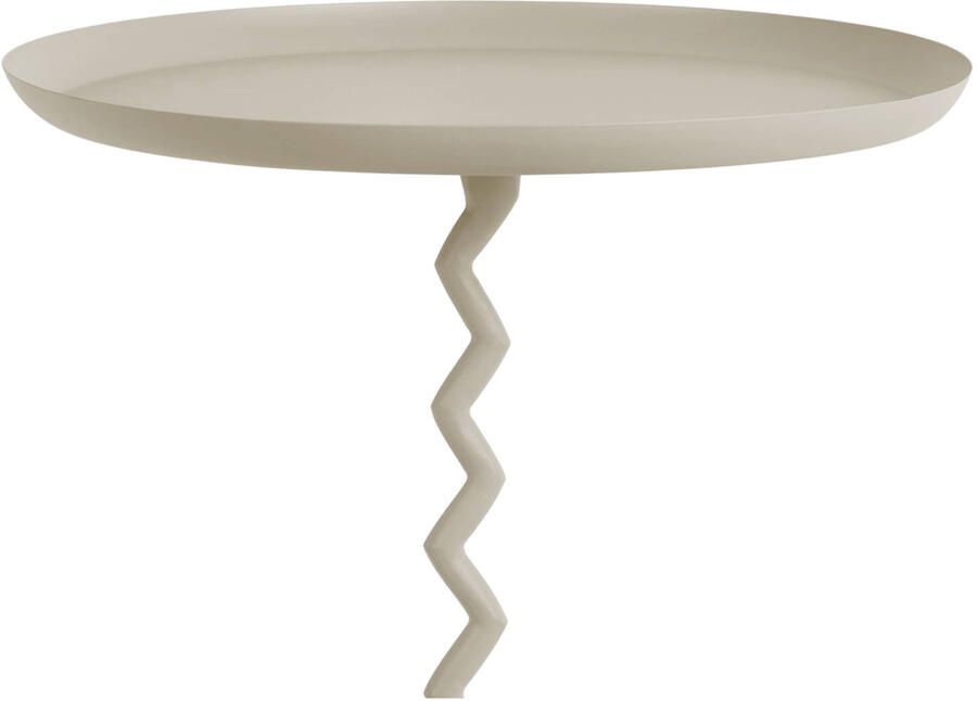 Leitmotiv Bijzettafel Zig Zag Warmgrijs Ø44cm Scandinavisch