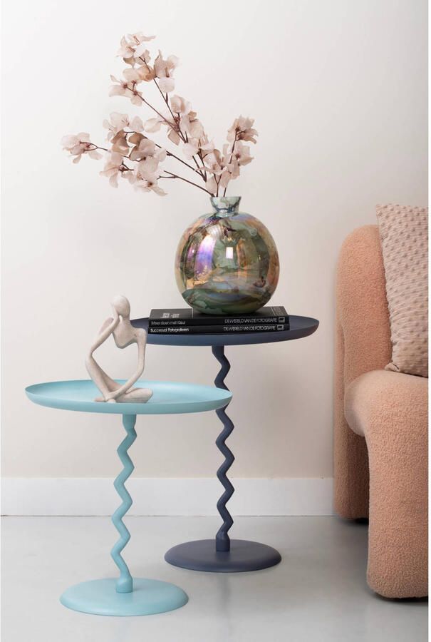 Leitmotiv Bijzettafel Zig Zag Large Nachtblauw - Foto 2