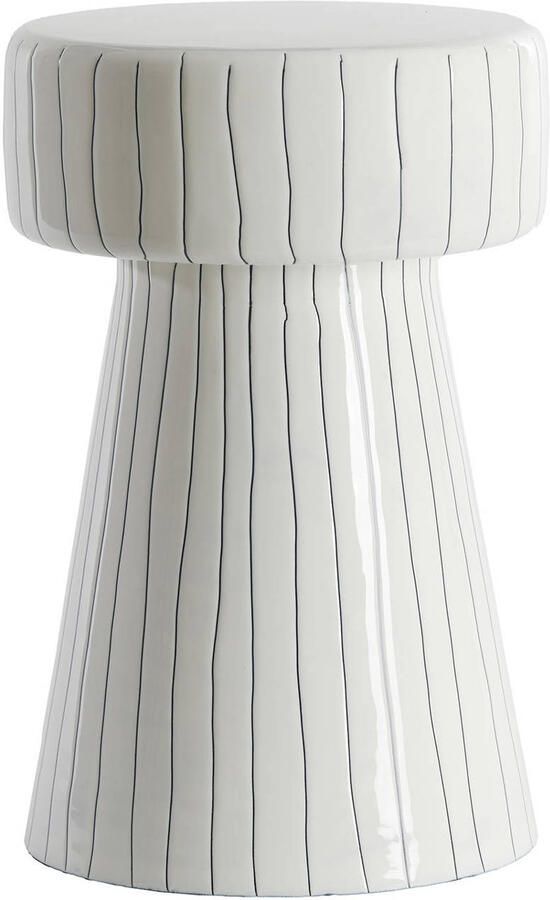 Light & Living Bijzettafel Dakwa 29cm Wit Zwart Rond