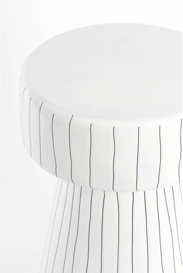 Light & Living Bijzettafel Dakwa 29cm Wit Zwart Rond - Foto 2