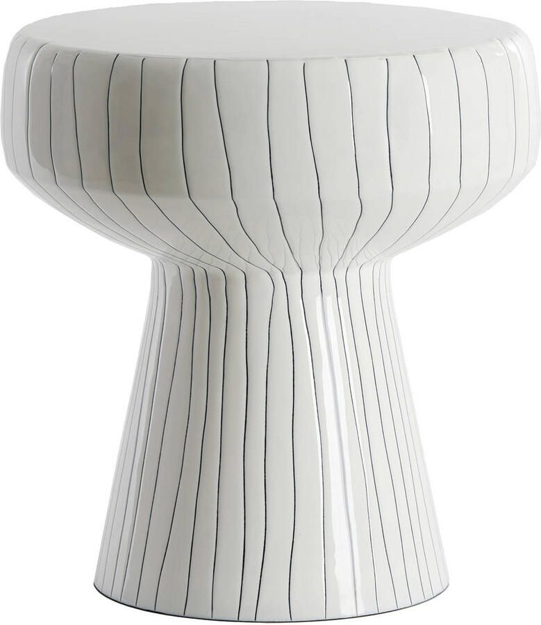 Light & Living Bijzettafel Dakwa 38cm Wit Zwart Rond - Foto 3