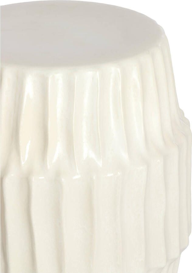 Light & Living Light&living Bijzettafel Ø40x52 cm ISILI keramiek mat wit