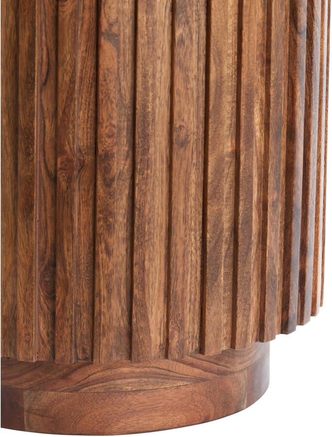 Light & Living Ronde Bijzettafel Kiyose Acaciahout 33cm Bruin - Foto 3