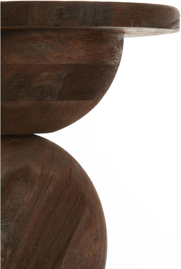 Light & Living Light&living Bijzettafel Ø40x50 cm MIRTO hout mat donker bruin - Foto 3
