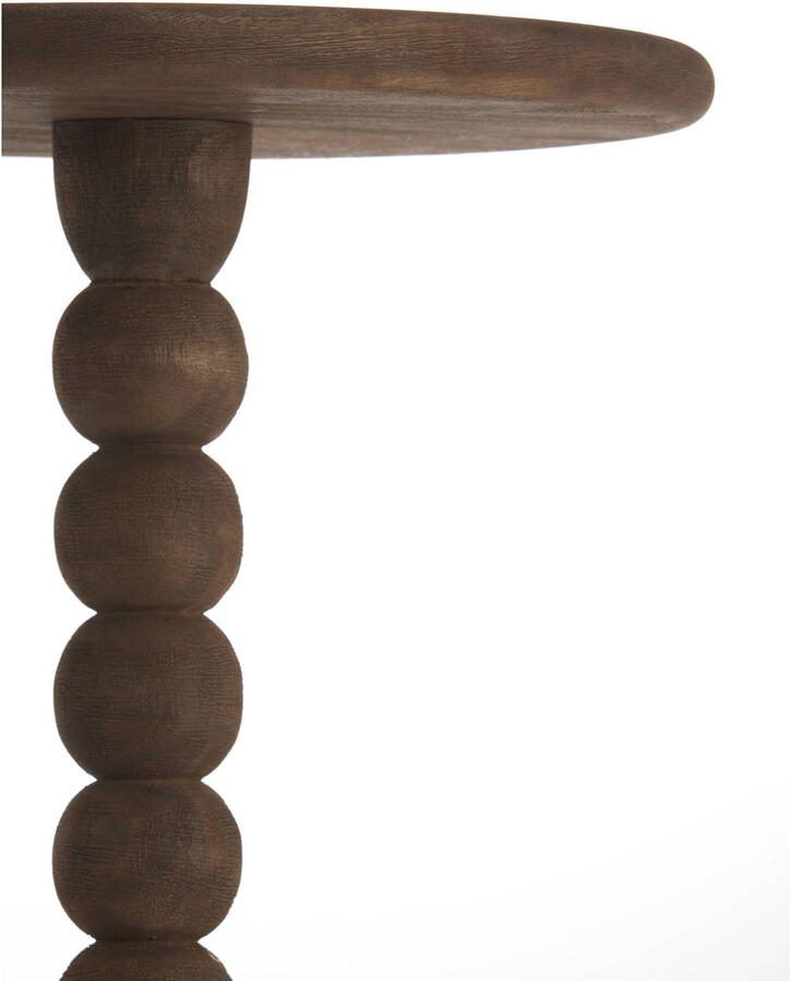 Light & Living Ronde Bijzettafel Veglio Mangohout Donkerbruin - Foto 2