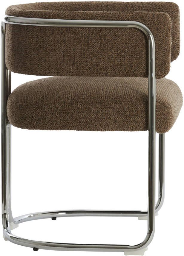 Light & Living Light&living Eetkamerstoel 56x52x72 cm ADANTE donker bruin+chroom - Foto 3