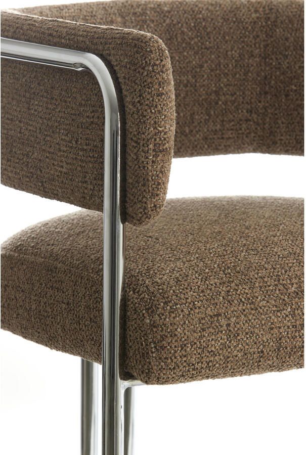 Light & Living Light&living Eetkamerstoel 56x52x72 cm ADANTE donker bruin+chroom - Foto 2