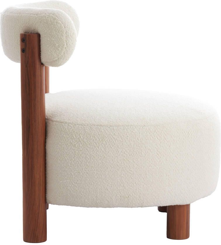 Light & Living Fauteuil Ferentino Acaciahout en Bouclé Crème