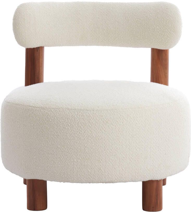Light & Living Fauteuil Ferentino Acaciahout en Bouclé Crème - Foto 2