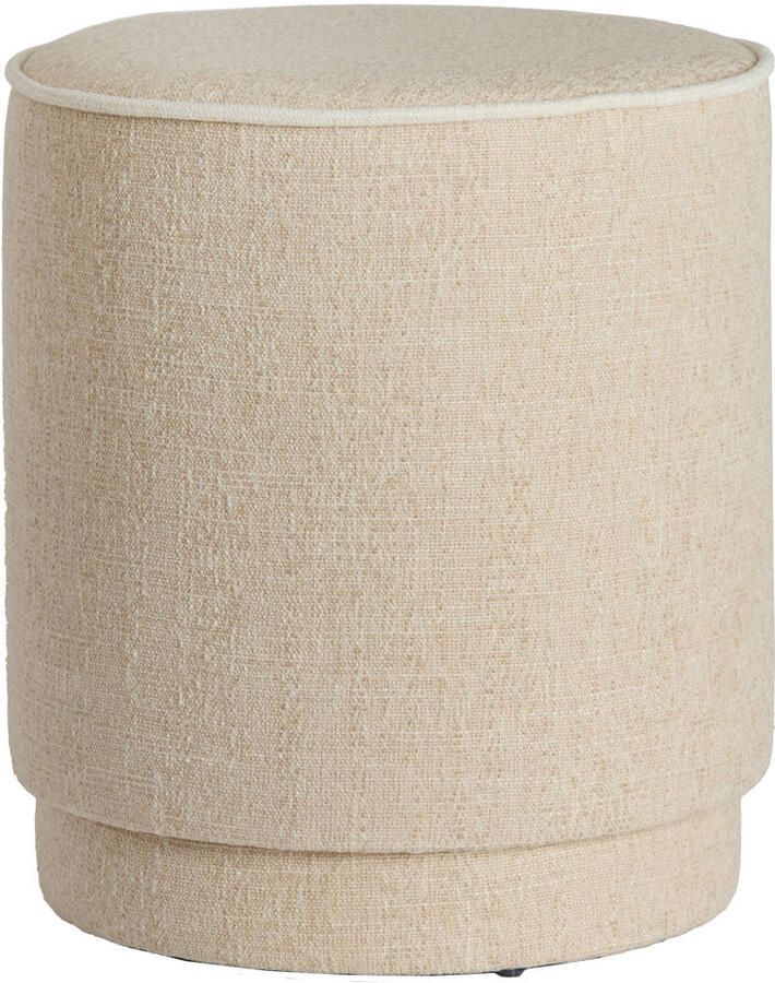 Light & Living Poef Rosin Beige Ø40x45cm Modern