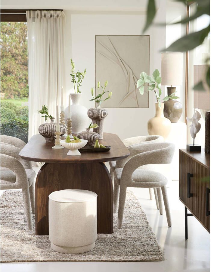 Light & Living Poef Rosin Beige Ø40x45cm Modern - Foto 2