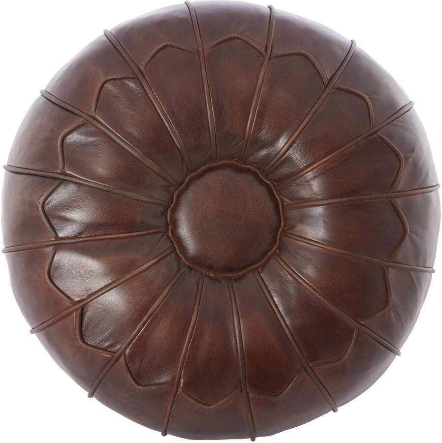 Light & Living Poef Calima Bruin Ø58x32cm Bohemian