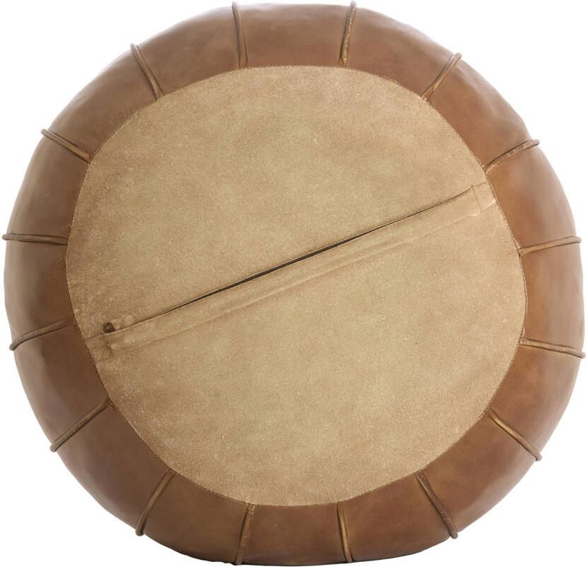 Light & Living Poef Calima Licht Bruin Ø58x32cm Modern - Foto 2