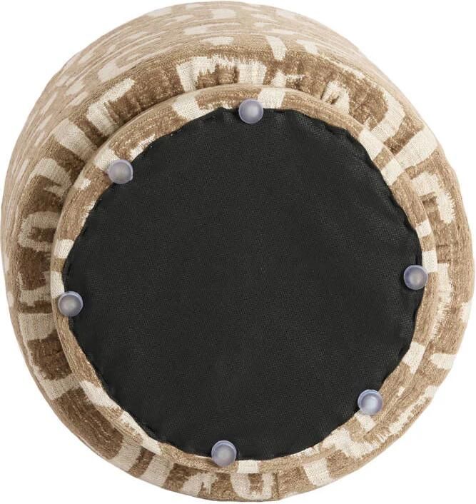 Light & Living Light&living Poef Ø40x44 cm DAVONTE groen-grijs+beige - Foto 3