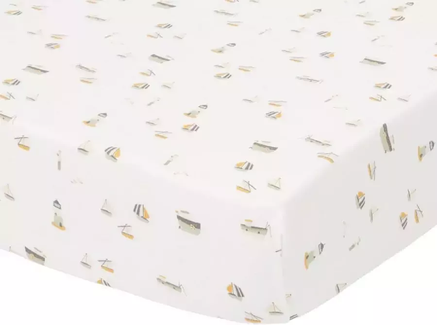 Little Dutch katoenen ledikant hoeslaken Sailors Bay White 60x120 cm