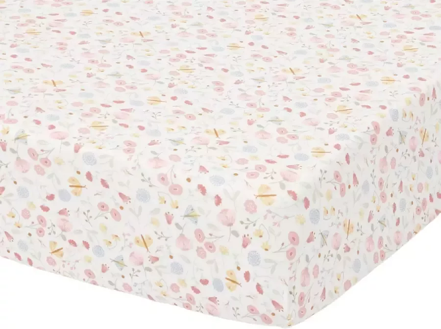 Little Dutch katoenen wieg hoeslaken Flowers & Butterflies 40x80 cm