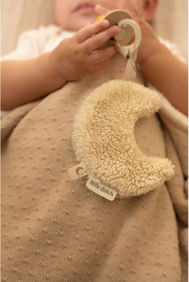 Little Dutch ledikantdeken gebreid fleece Pure Soft Beige - Foto 3