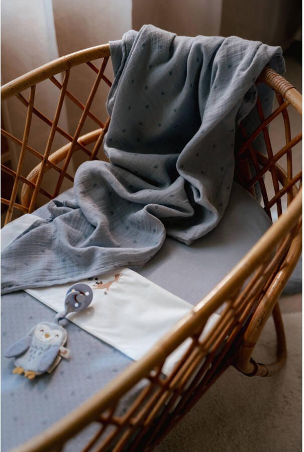 Little Dutch ledikantdeken Pure Denim Blue blauw