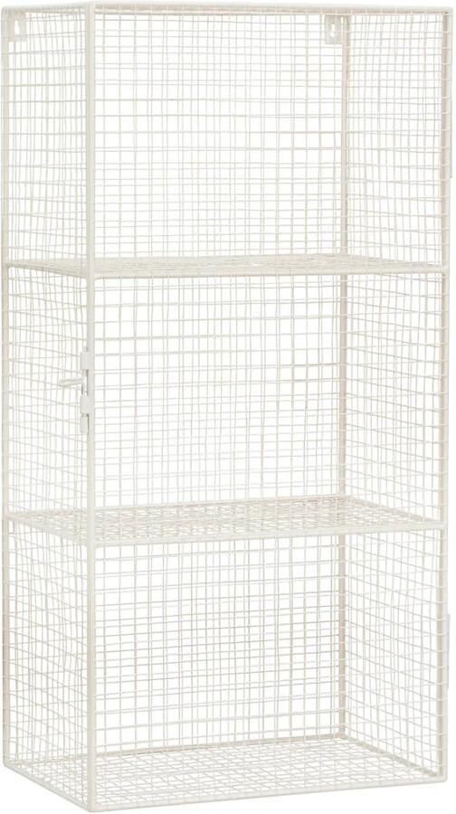 Madam Stoltz wandkastje draadwerk creme (76x38x24 cm)