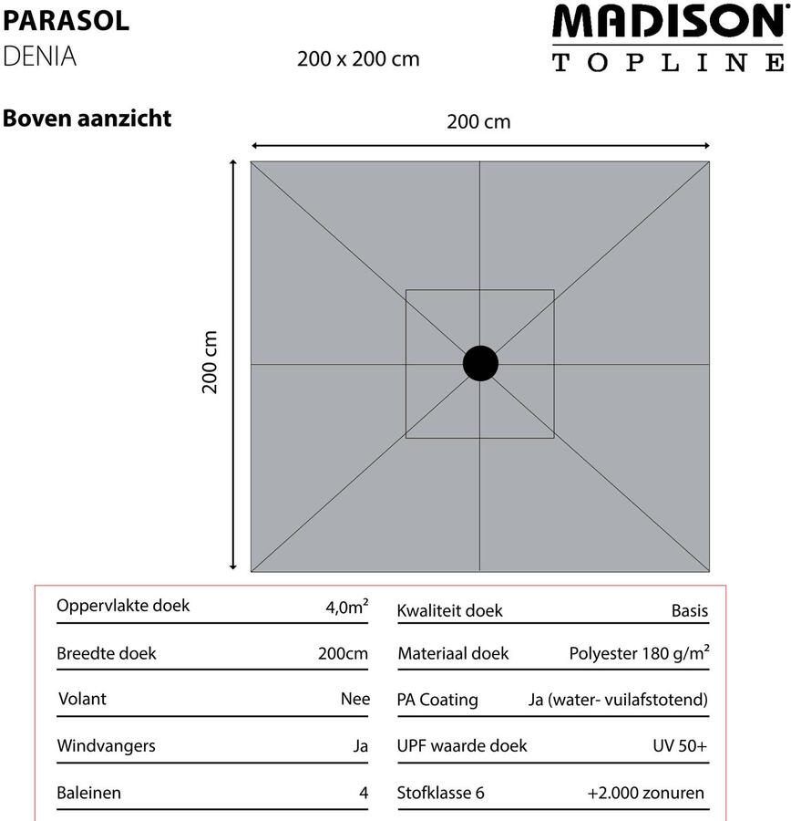 Madison Parasol Denia (200x200 cm) - Foto 3