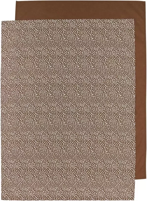 Meyco baby ledikantlaken 100x150 cm set van 2 Cheetah choclolate Uni choclolate - Foto 3